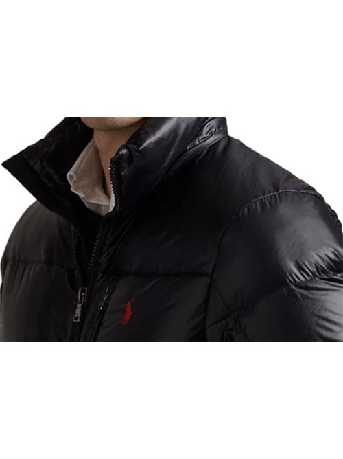 Piumino da uomo con cappuccio staccabile e finitura glossy, colore black POLO RALPH LAUREN | 710968281001